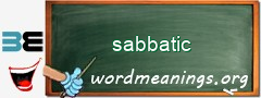 WordMeaning blackboard for sabbatic